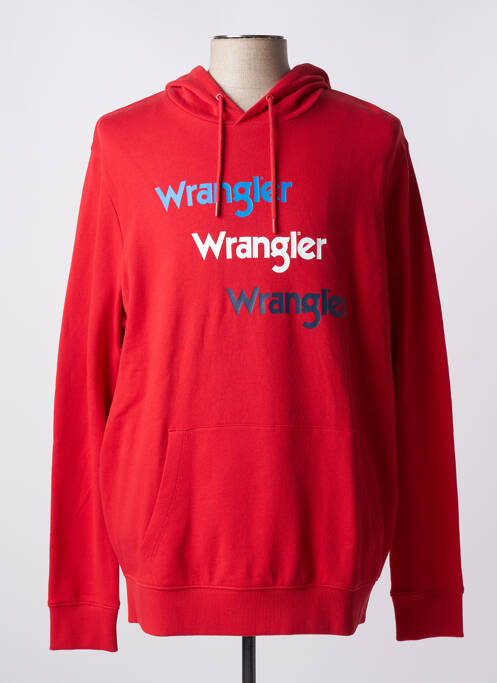 Sweat-shirt à capuche rouge WRANGLER pour homme