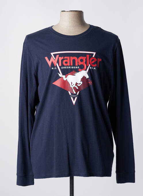 T-shirt bleu WRANGLER pour homme