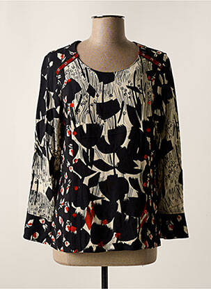 Blouse tissage popeline manches longues noir MERI & ESCA femme