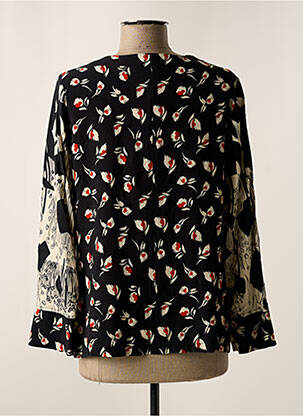 Blouse tissage popeline manches longues noir MERI & ESCA femme