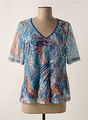 Top imprimé fantaisie manches courtes bleu GUY DUBOUIS femme