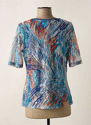 Top imprimé fantaisie manches courtes bleu GUY DUBOUIS femme