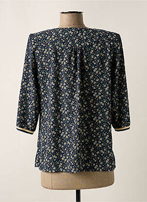 Chemisier imprimé fleurs manches 3/4 bleu GEVANA femme