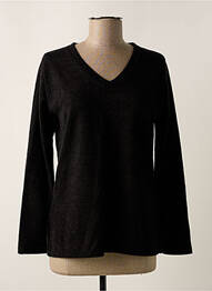 Pull tissage chiné manches longues noir UNICA PLUS femme