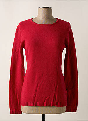 Pull coupe cintrée manches longues rouge COULEURS DU TEMPS femme