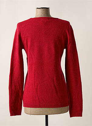 Pull coupe cintrée manches longues rouge COULEURS DU TEMPS femme