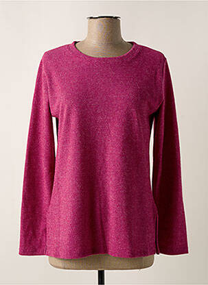 Pull coupe cintrée manches longues rose UNICA PLUS femme