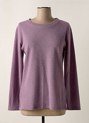 Pull tissage chiné manches longues violet clair UNICA PLUS femme