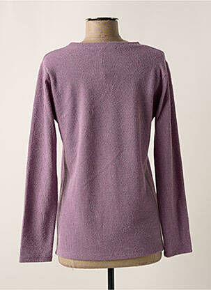Pull tissage chiné manches longues violet clair UNICA PLUS femme