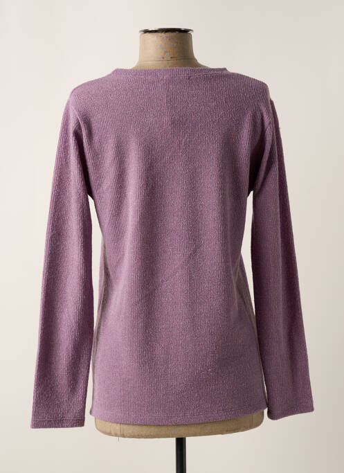 Pull tissage chiné manches longues violet clair UNICA PLUS femme