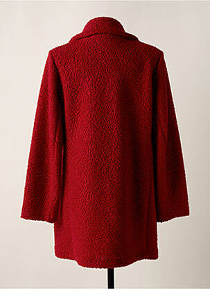 Manteau long coupe cintrée sans capuche rouge GEVANA femme