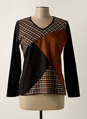 Top stretch manches longues marron GUY DUBOUIS femme