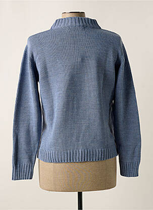 Pull tissage chiné manches longues bleu VALMODE femme