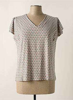 Top stretch manches courtes vert GEVANA femme