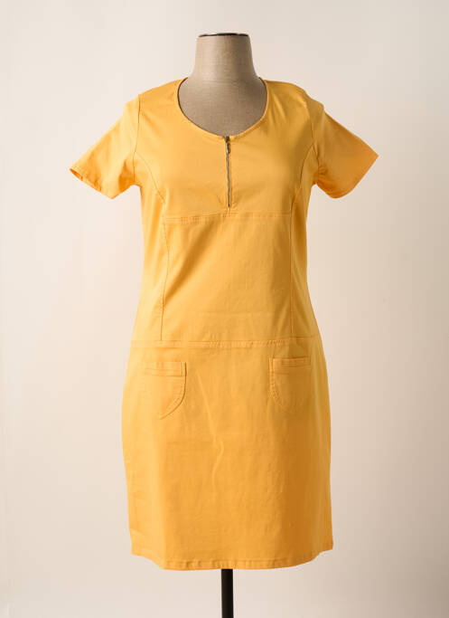 Robe mi-longue jaune GUY DUBOUIS pour femme