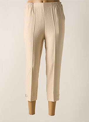 Pantalon 7/8 taille haute taille haute beige GEVANA femme
