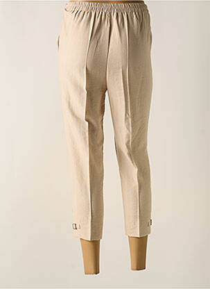 Pantalon 7/8 taille haute taille haute beige GEVANA femme
