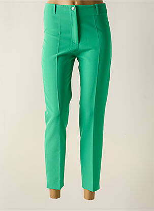 Pantalon 7/8 taille haute taille haute vert ESTEL COLLECTION femme
