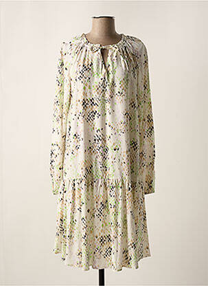 Robe mi-longue manches longues manches longues blanc BROADWAY femme