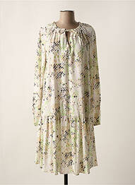Robe mi-longue manches longues manches longues blanc BROADWAY femme