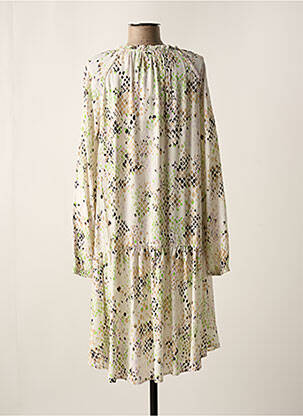 Robe mi-longue manches longues manches longues blanc BROADWAY femme