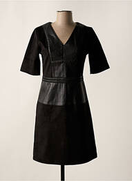 Robe courte fermeture zippée au dos manches courtes noir JULIE GUERLANDE femme