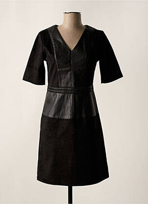 Robe courte fermeture zippée au dos manches courtes noir JULIE GUERLANDE femme