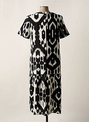 Robe mi-longue imprimé fantaisie manches courtes noir STREET ONE femme