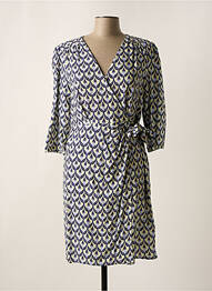 Robe mi-longue coupe fluide manches 3/4 bleu JULIE GUERLANDE femme