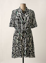 Robe mi-longue coupe fluide manches courtes noir JULIE GUERLANDE femme