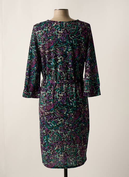 Robe mi-longue imprimé fantaisie manches longues noir DIANE LAURY femme