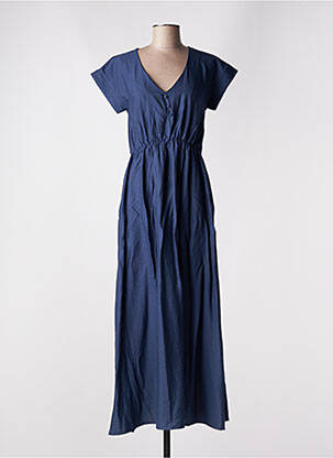 Robe longue manches courtes manches courtes bleu C'EST BEAU LA VIE femme