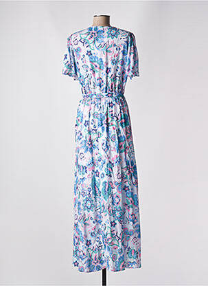 Robe longue manches courtes manches courtes bleu C'EST BEAU LA VIE femme