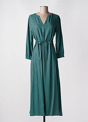 Robe longue coupe cintrée manches longues vert STREET ONE femme
