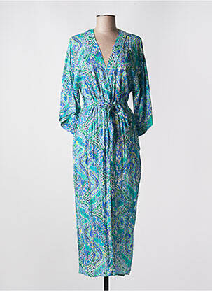 Veste kimono col v bleu JULIE GUERLANDE femme