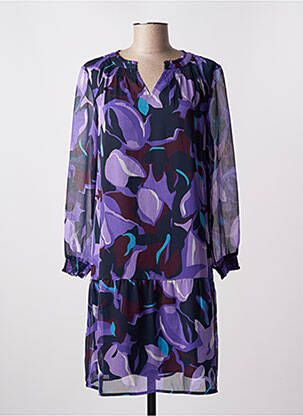 Robe mi-longue imprimé fleurs manches longues violet STREET ONE femme