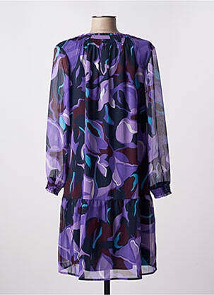 Robe mi-longue imprimé fleurs manches longues violet STREET ONE femme