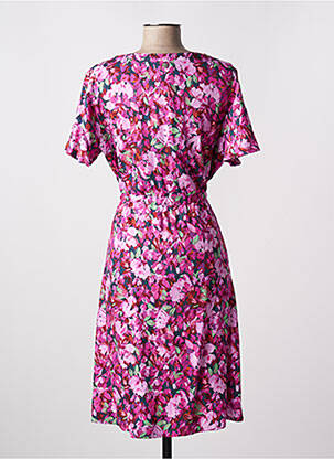 Robe mi-longue imprimé fleurs manches courtes rose STREET ONE femme