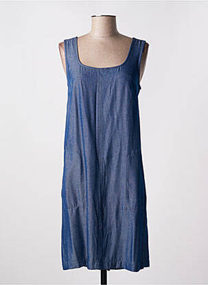 Robe mi-longue fines bretelles bleu MASSANA femme