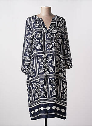 Robe mi-longue manches longues manches longues bleu STREET ONE femme