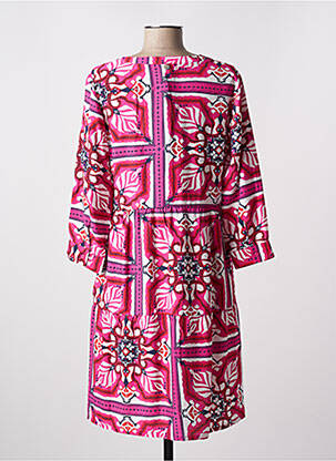 Robe mi-longue imprimé fantaisie manches longues rose STREET ONE femme