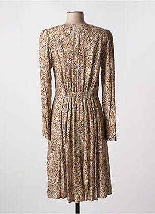 Robe mi-longue manches longues manches longues marron JULIE GUERLANDE femme