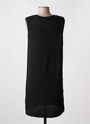 Robe pull col v sans manche noir BROADWAY femme
