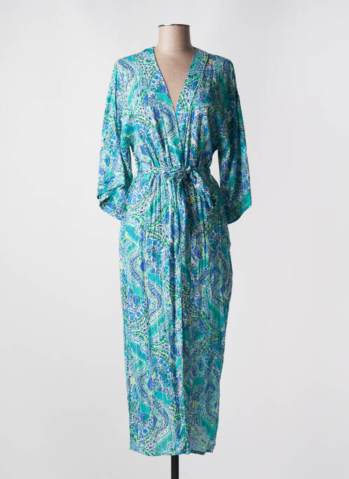 Veste kimono col v bleu JULIE GUERLANDE femme