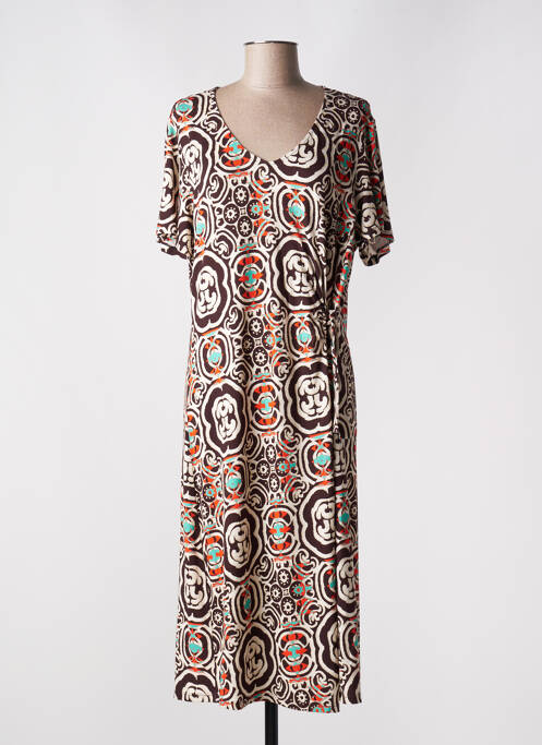 Robe mi-longue marron AZAY pour femme