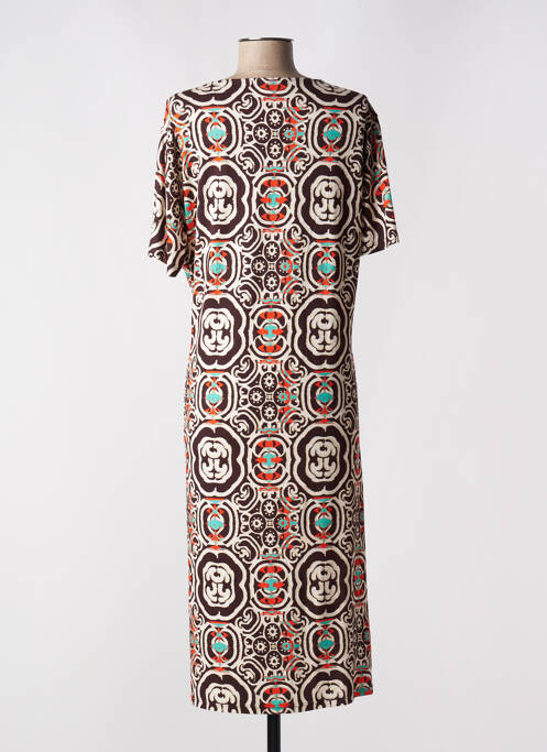 Robe mi-longue marron AZAY pour femme