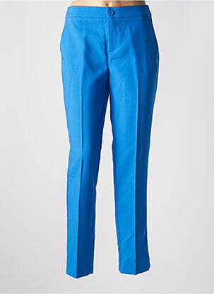 Pantalon chino fermeture zippée sous rabat boutonné taille haute bleu STREET ONE femme