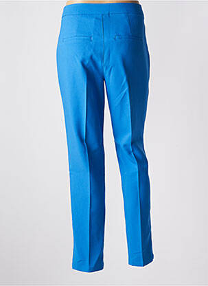 Pantalon chino fermeture zippée sous rabat boutonné taille haute bleu STREET ONE femme