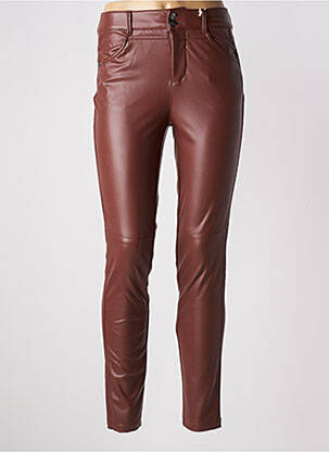 Pantalon slim taille haute taille haute marron STREET ONE femme