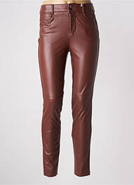 Pantalon slim stretch taille haute marron STREET ONE femme